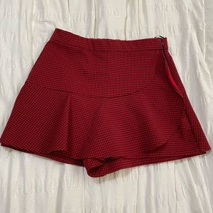 Zara Red Gingham Skort